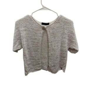 FABIANA FILIPPI Womens Beige Gold Fleck Knit Linen Cardigan Sweater Italy XXS‎